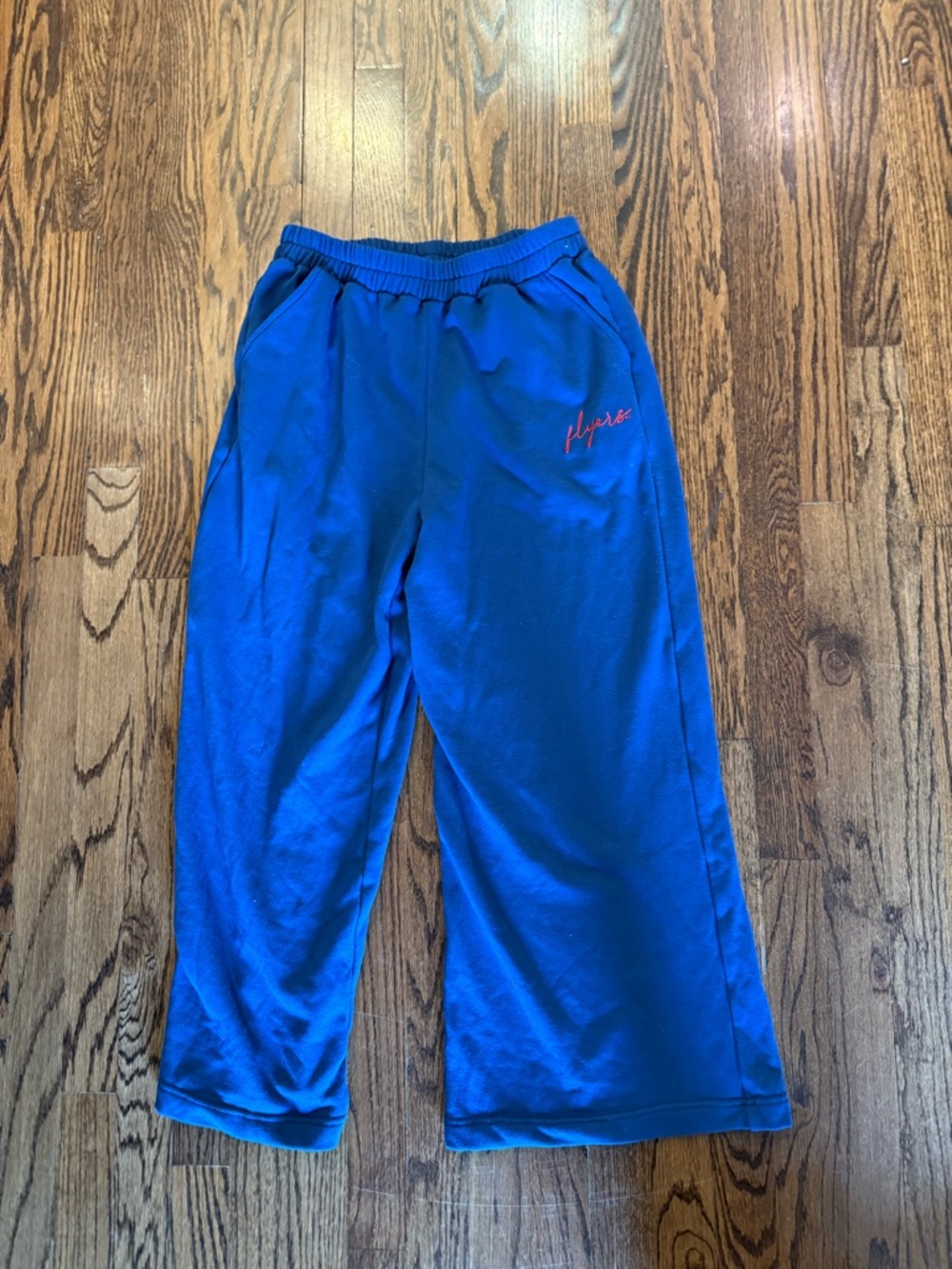 Dayton Flyers Royal Blue Wide Leg Sweatpants with Red Script Flyers Logo Size M